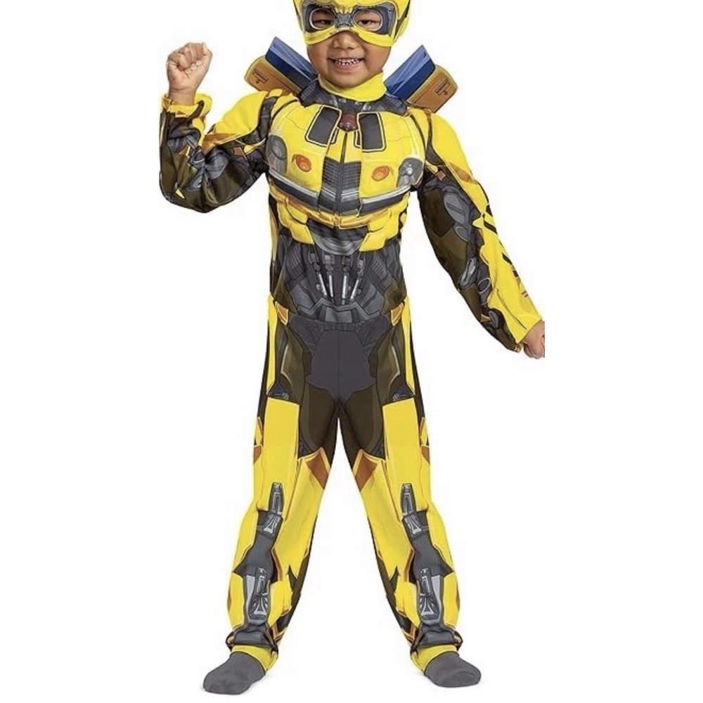 NWT Bumblebee Transformers Halloween Costume Yellow Toddler 2T Mask Jumpsuit